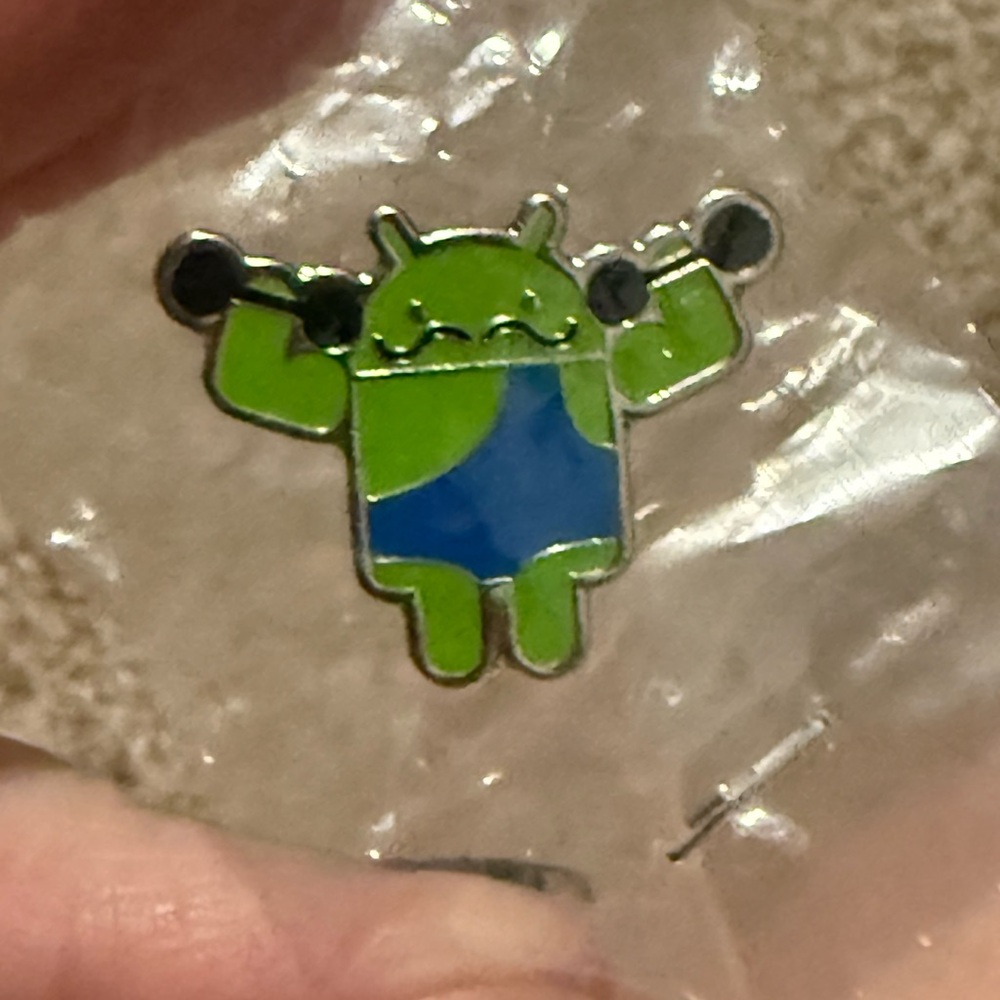 Green and Blue Android Enamel Pin